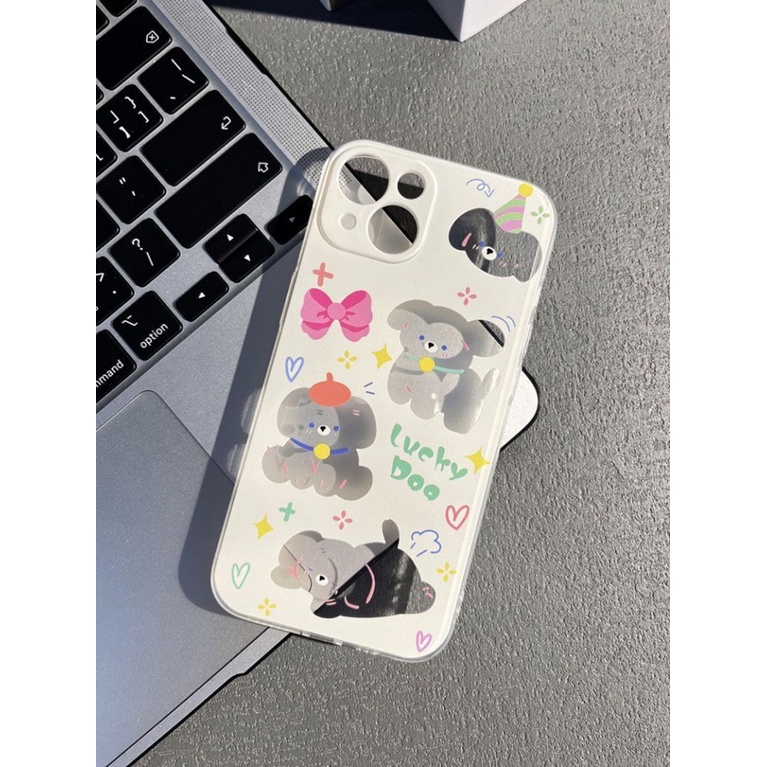 ✅Ốp Điện Thoại Trong Suốt In Hình Chú Chó Thắt Nơ Đáng Yêu Cho Iphone promax14proplus8 713 xs max 12 N9ON