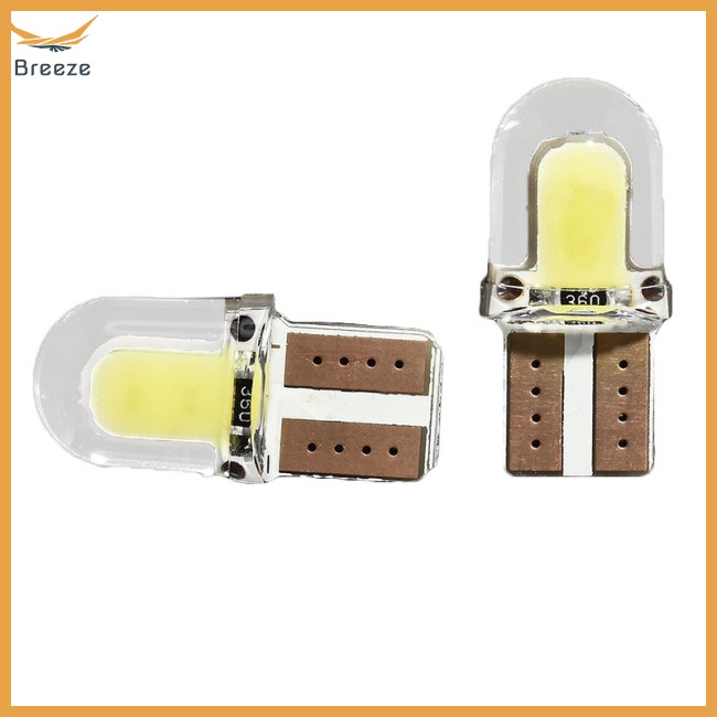 Set 10 Đèn Led Silicone 168 194 174 T10 12V COB Ánh Sáng Trắng