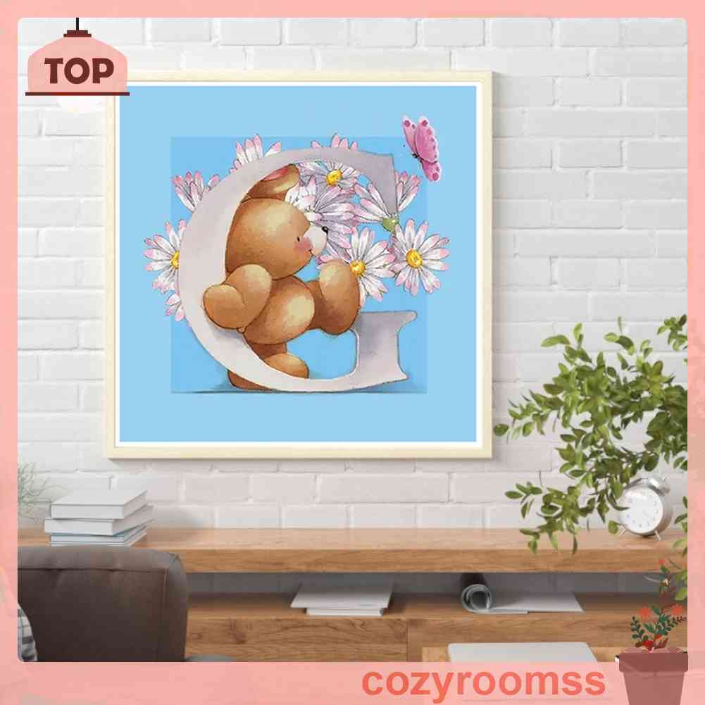 Tranh Sơn Dầu Trang Trí Hình Gấu Và Bàn Tay DIY