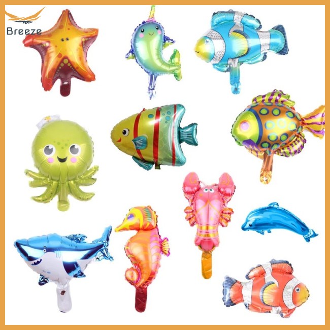 1 Bong Bóng Mini Bằng Nhôm Chủ Đề Động Vật Biển Cá Voi Tôm Hùm Cá Nhiệt Đới Sinh Nhật