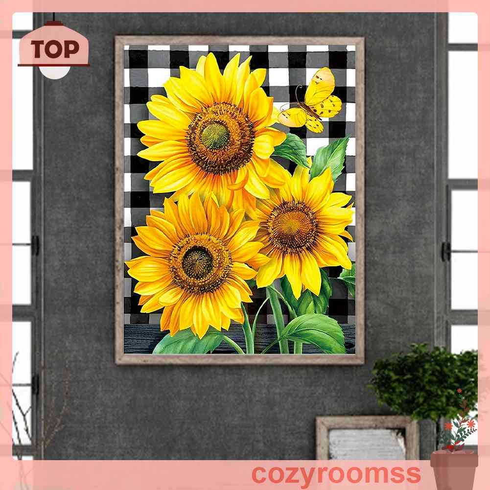 Tranh Đính Đá Kim Cương Toàn Bộ 5D DIY Hình Vẽ Hoa Hướng Dương