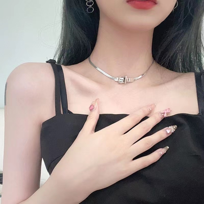 Vòng Cổ Choker Bằng Thép Titan Phong Cách Hip Hop Cá Tính