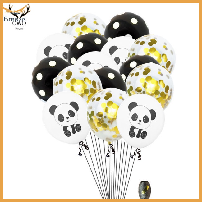 Set 10 Bong Bóng 12 Inch Hình Gấu Trúc Hoạt Hình Trang Trí Tiệc Sinh Nhật Cho Bé