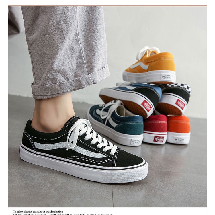 Giày Thể Thao Vải Canvas Cổ Thấp Chống Trượt Thời Trang Phong Cách Hàn Quốc Cho Nam Và Nữ