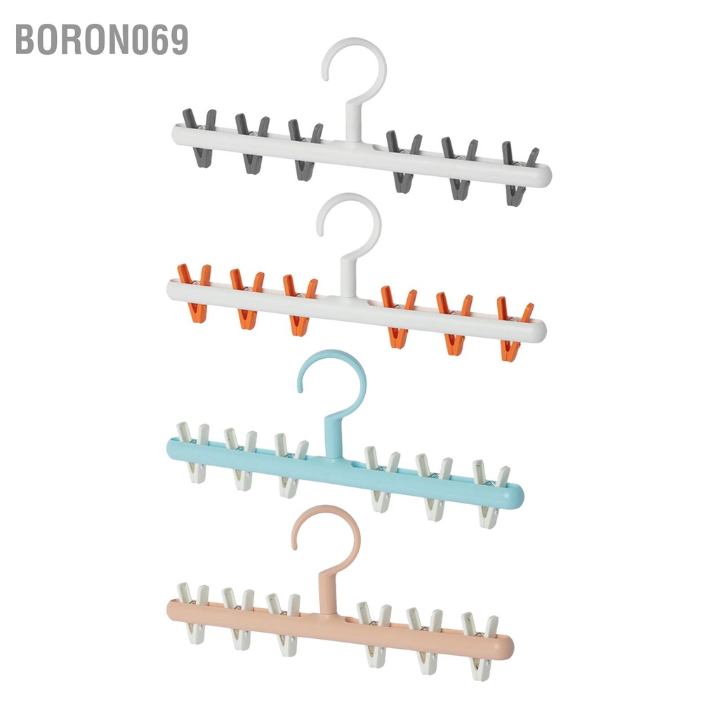 Boron069 Nhựa Mút Kẹp Phơi 6 Chống Rối Xoay 360 Độ Đa Năng Giặt Móc Treo Đồ Cho Gia Đình