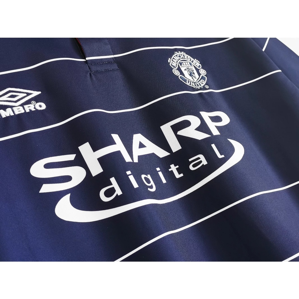 Áo Thun Đá Banh Tay Ngắn Nhanh Khô Phong Cách Vintage Manchester United 1999 / 00 Size S-XXL Cho Nam