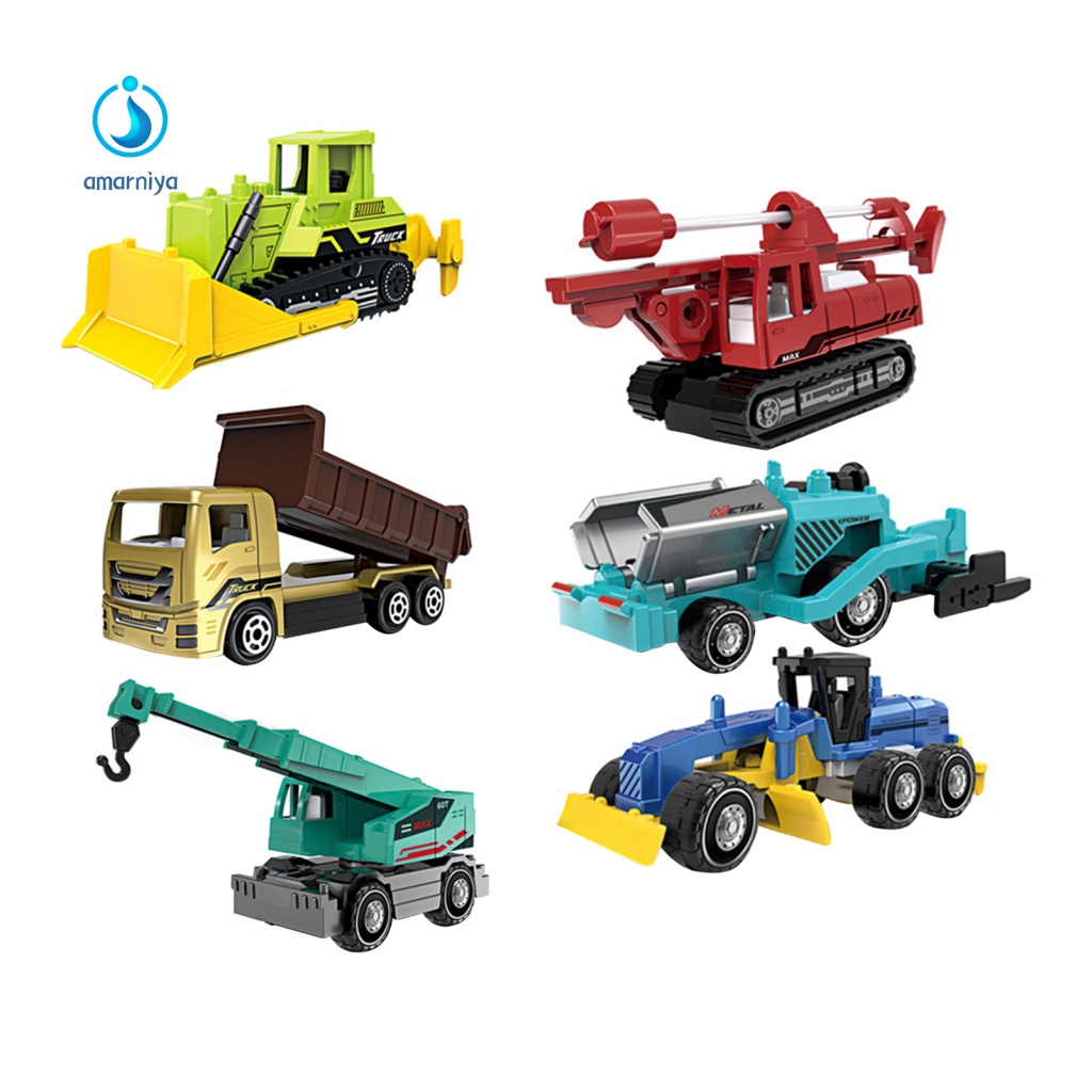 Set 6 Xe Xây Dựng Đồ Chơi Sáng Tạo Cho Bé Tỉ Lệ 1 / 64