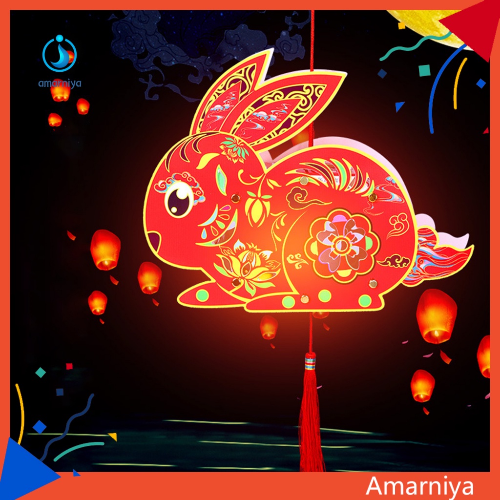 1 Bộ Lồng Đèn Hình Thỏ Phát Quang Dùng Trang Trí Tiệc Cho Bé