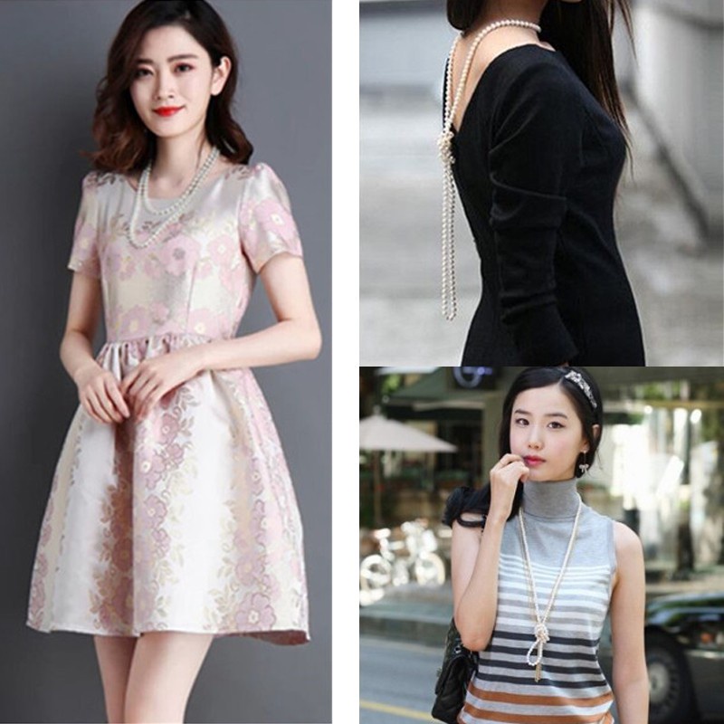 Vòng cổ Dài 150cm Đính Ngọc Trai Nhân Tạo Nhiều Lớp Thời Trang