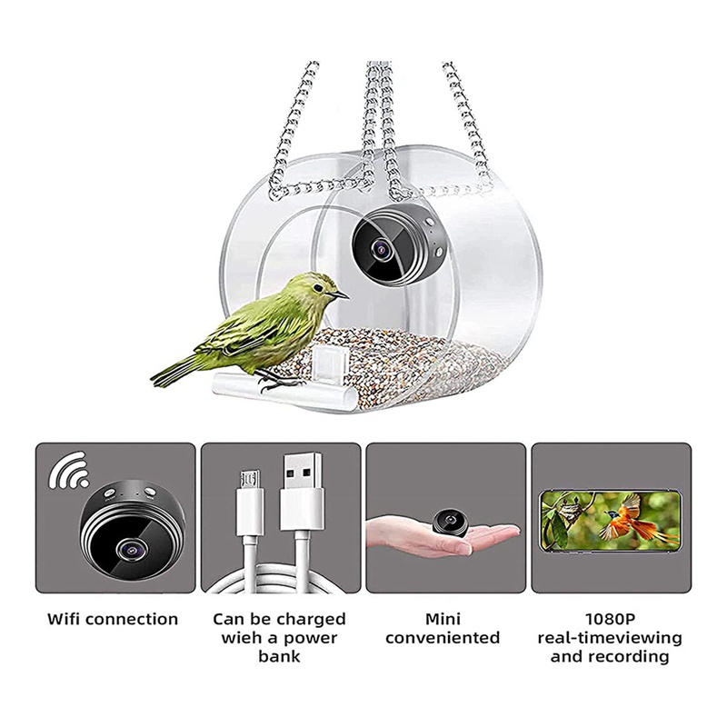 Camera Không Dây 720P Kết Nối WiFi Hình Ngôi Nhà Chim Với Máy Ảnh Ban Đêm