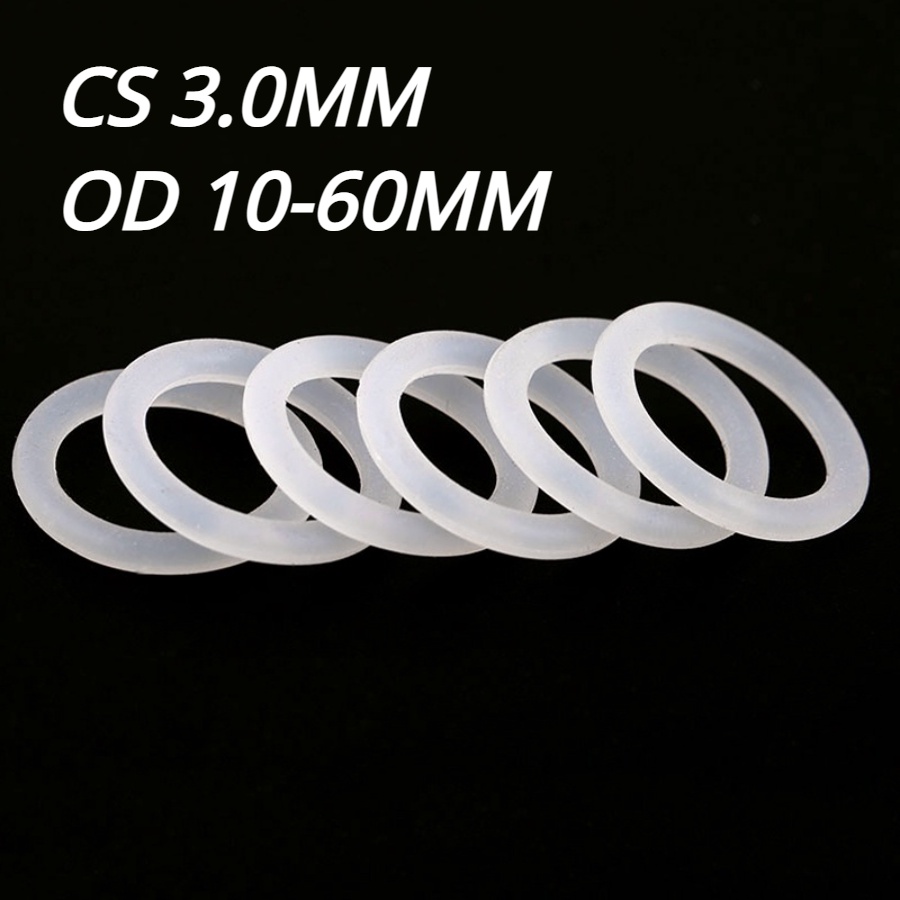 Vòng Đệm Cao Su Silicon Màu Trắng Hình Chữ O CS3.0mm x OD10~60mm