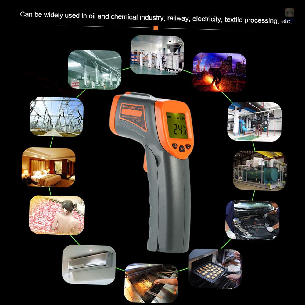 Cảm Biến Thông Minh 32~3800 - 32~380°C Nhiệt Kế Hồng Ngoại Kỹ Thuật Số 12: 1 Không Tiếp Xúc Có Màn Hình LCD Hiển Thị