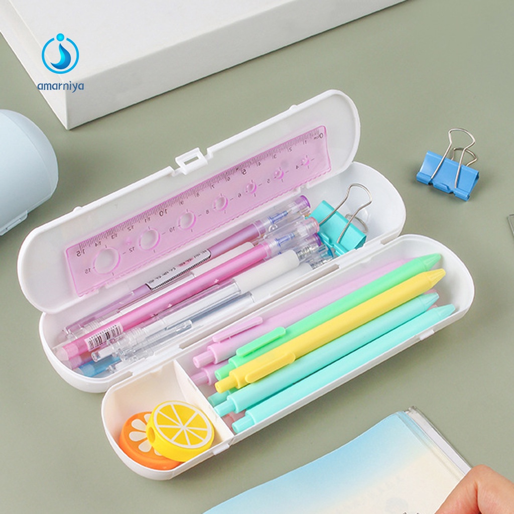 (Shop Amart) Hộp Bút Nhựa PP Chống Nước Có Nút Gài