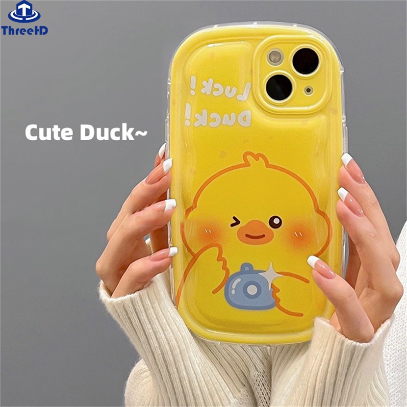 Ốp Điện Thoại Jelly Màu Trong Suốt Hình Vịt Vàng Cho iPhone 14 13 12 11 Pro Max SE2020 X Xr Xs Max 8 7 6 6s Plus