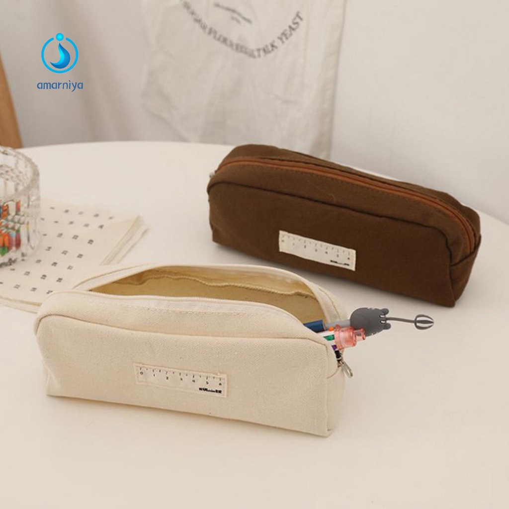 (Shop Amart) Túi Đựng Bút Chì Sức Chứa Lớn Có Dây Kéo Tiện Lợi