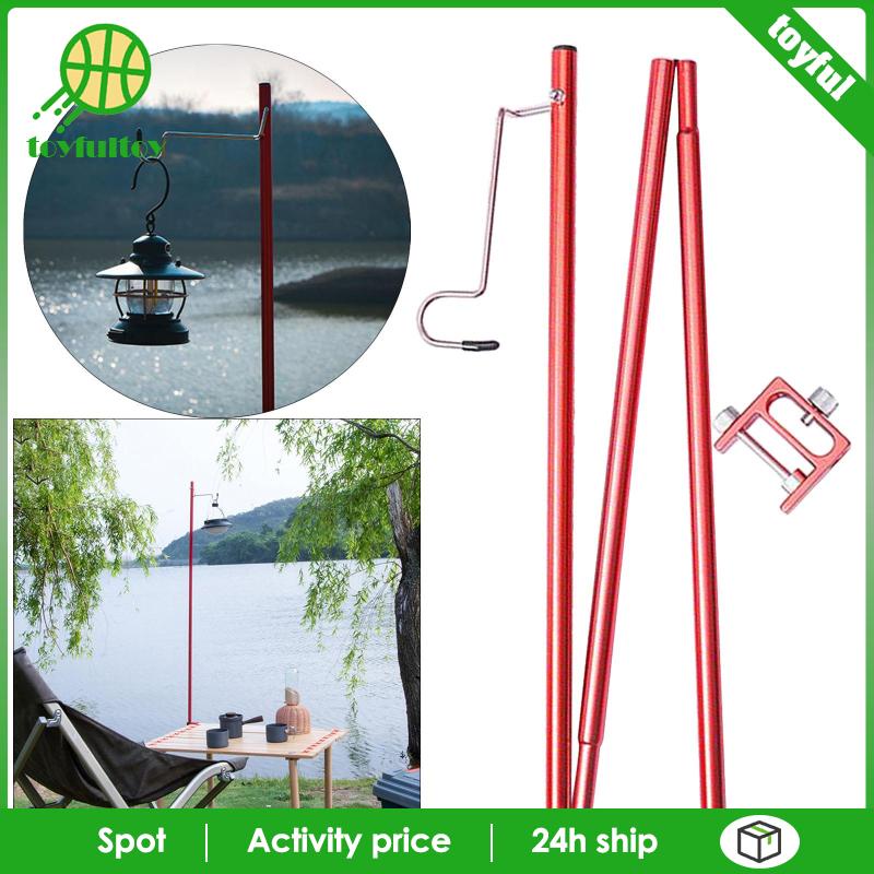 Giá Đỡ Đèn Cắm Trại Gấp Gọn Kèm Móc Màu Đỏ Tiện Dụng