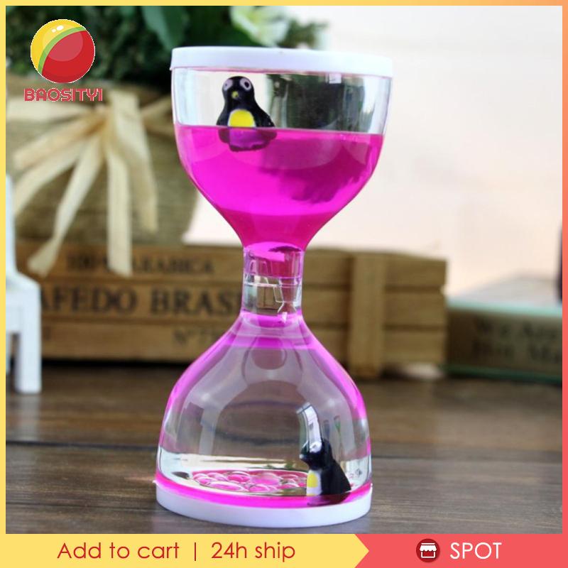 [Baosity1] Đồng Hồ Cát Dầu Động Vật Nổi Bong Bóng Chuyển Động Thời Gian Đồ Chơi Cảm Biến Màu Xanh Dương