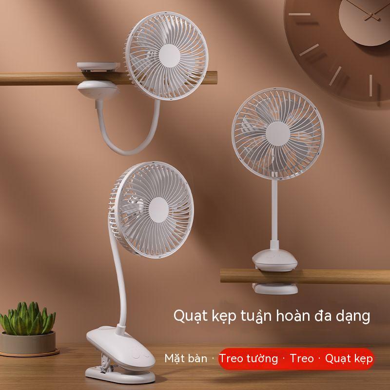 Quạt Kẹp Quạt Điện Nhỏ Im Lặng Gió Lớn USB Sạc Di Động 3 Cánh Tự Học Ban Đêm Quạt Văn Phòng Ký Túc Xá