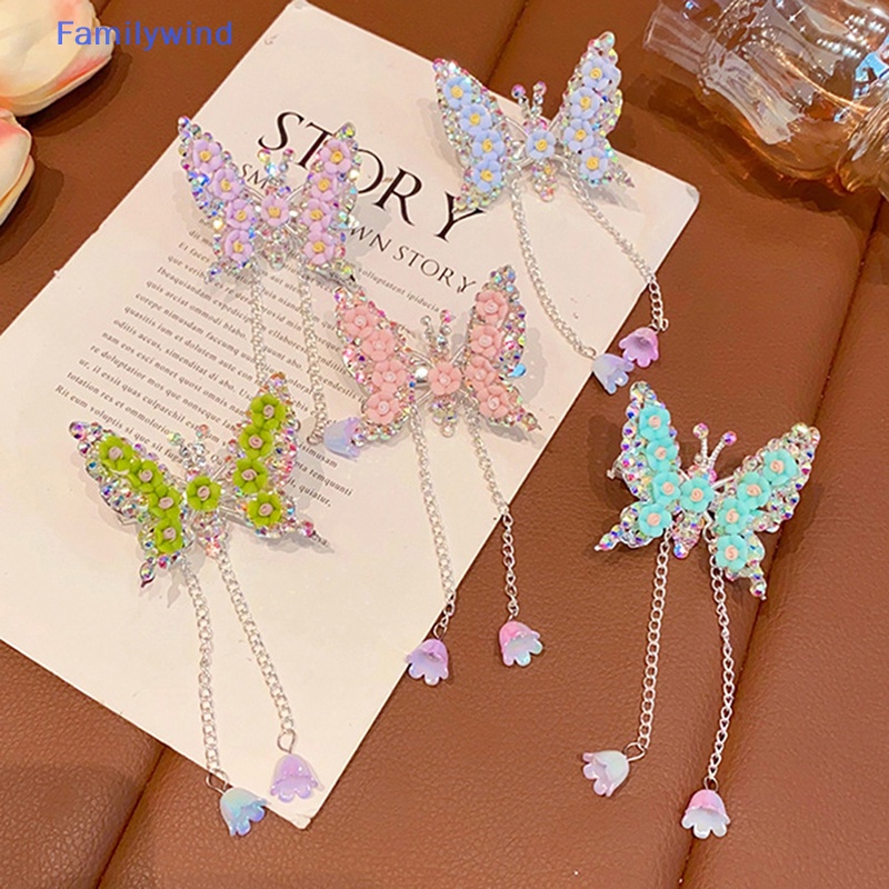 Kẹp Tóc Hình Cánh Bướm Phối Tua Rua Dễ Thương Cho Bé Gái