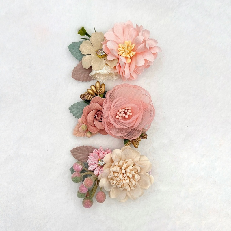 Kẹp Tóc Đính Nơ Hoa Giả Xinh Xắn Cho Bé Gái