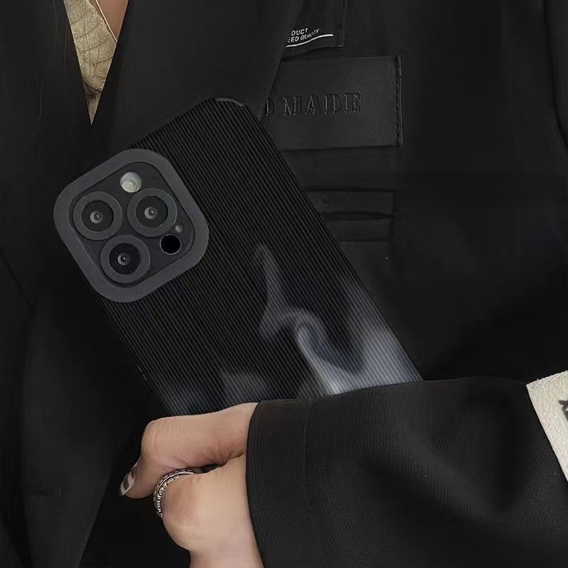 Ốp Điện Thoại Da Mềm Hình Ngọn Lửa Trắng Đen Cho IPhone 7 8 Plus SE 2020 X XR XS Max 11 12 13 14 Pro Max 14 Plus Shin Case