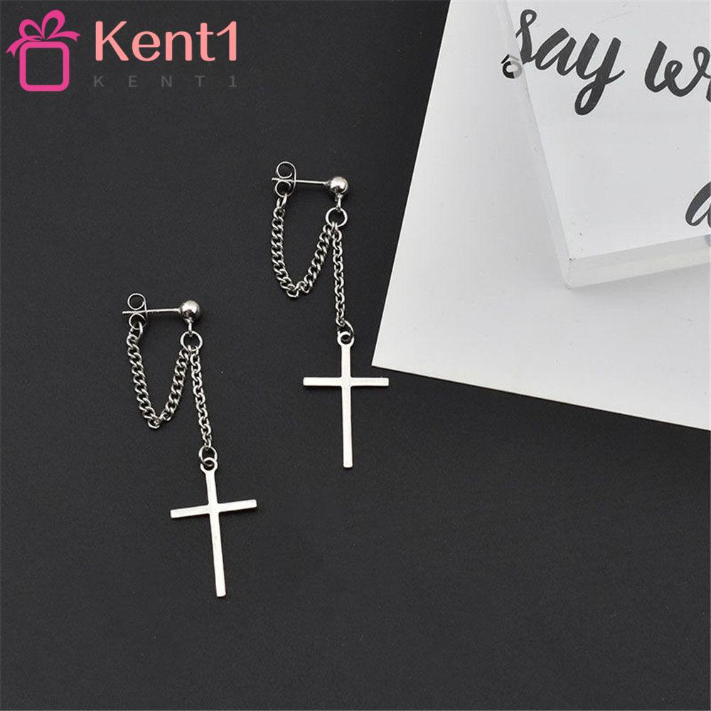 Khuyên Tai Chuỗi Xích Hình Thánh Giá KENT1 Cực Ngầu Không Xỏ Hạt