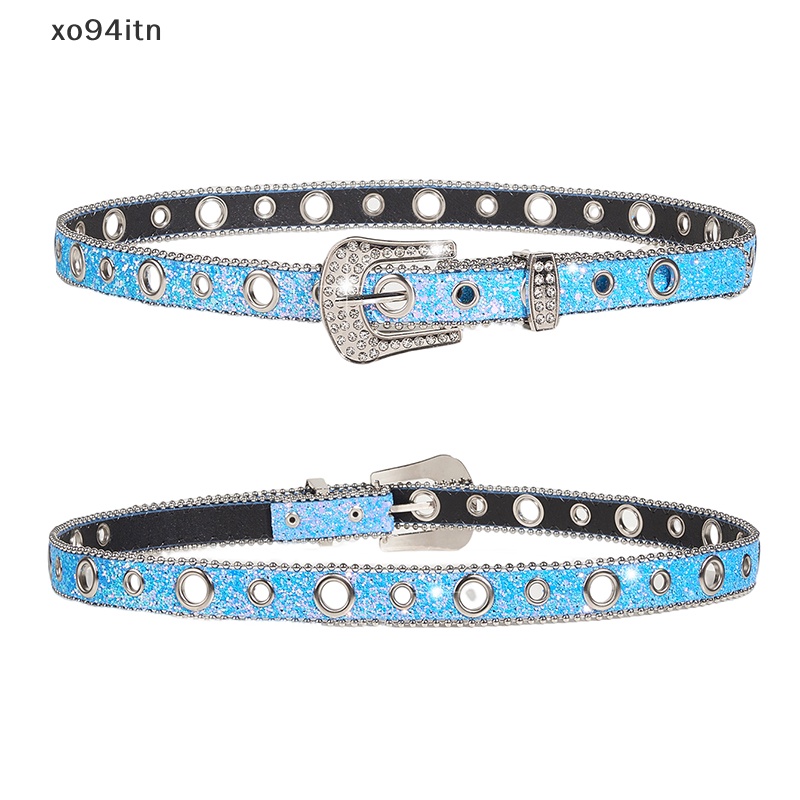 Thắt Lưng Da PU Đính Đá Phong Cách Cao Bồi Phương Tây Y2K Dành Cho Nam Nữ