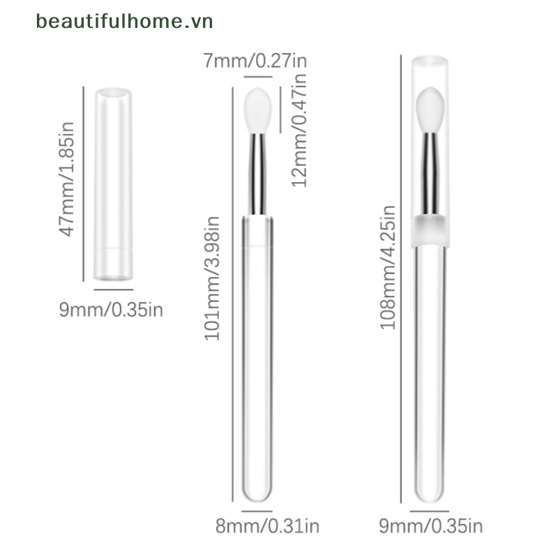 Cọ Tô Son Môi Bằng Silicone Kèm Nắp Đậy Chống Bụi