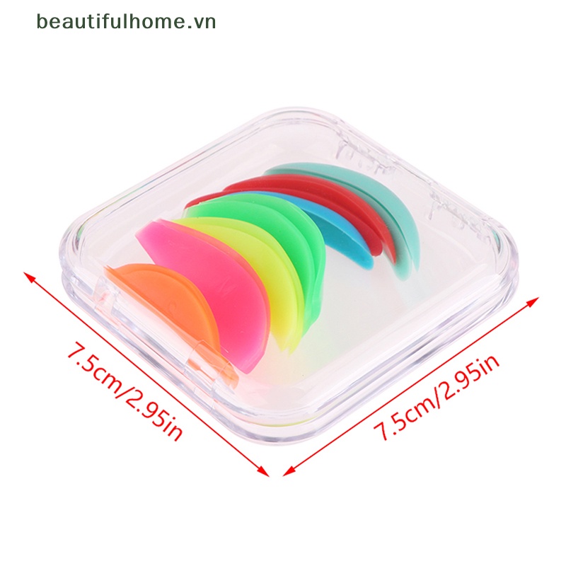 Bộ 7 Cặp Đệm Silicone Uốn Cong Lông Mi Có Thể Tái Sử Dụng
