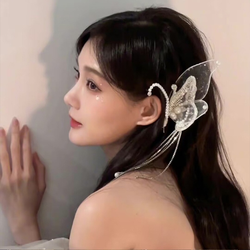 Kẹp Tóc Hình Bướm Lớn Đính Pha Lê Cho Nữ