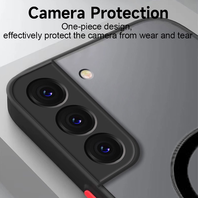 Ốp Điện Thoại Armor Trong Suốt Nhám Từ Tính Không Dây Cho Samsung S21 S23 S22 Ultra Plus