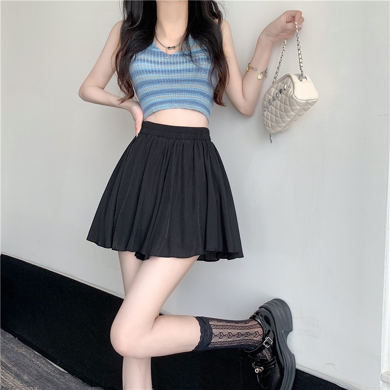 SUXI Quần ngắn ống rộng Lưng Cao Co Giãn Thời Trang Mùa Hè Phong Cách Hàn Quốc Dành Cho Nữ