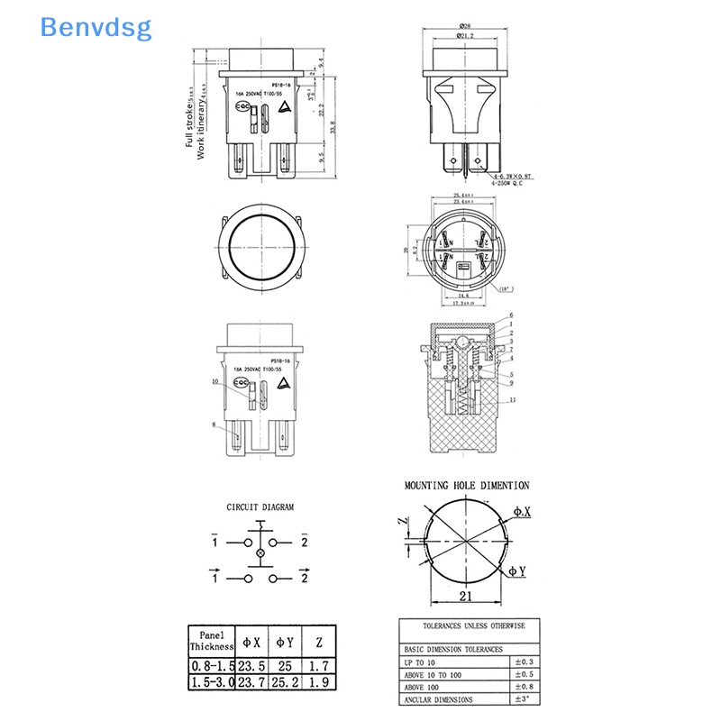 1 Công Tắc Cảm Ứng 4 Chấu TUV Có Đèn PS18-16 well