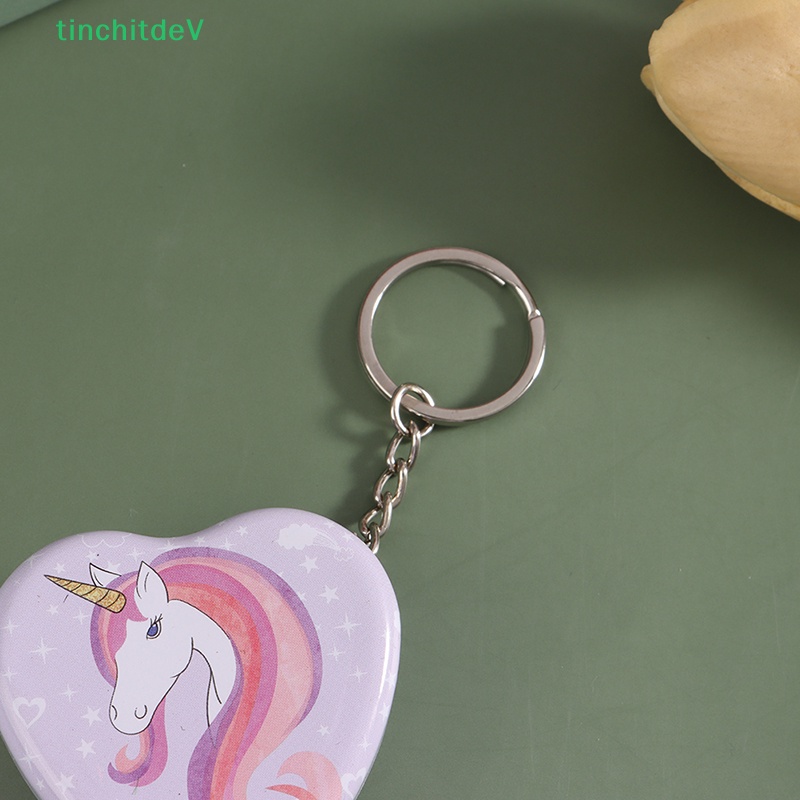 Hộp Thiếc Đựng Mỹ Phẩm Trái Tim Có Móc Khóa Tiện Lợi