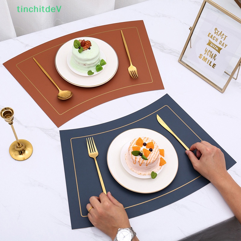 Bộ Tấm Lót Bàn Ăn Bằng Da PU Cách Nhiệt Chống Trượt &amp; Nước