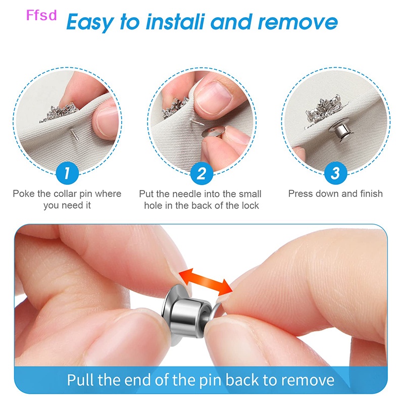 {Ffsd} Set 10 Ghim Cài Sau Bằng Kim Loại Dành Cho Phụ Kiện Khóa Ve Áo * Bán Chạy