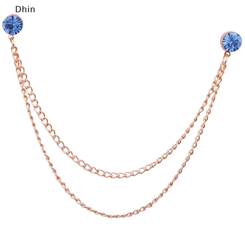 Ghim Cài Áo Đính Đá Phối Dây Xích Tua Rua Thời Trang