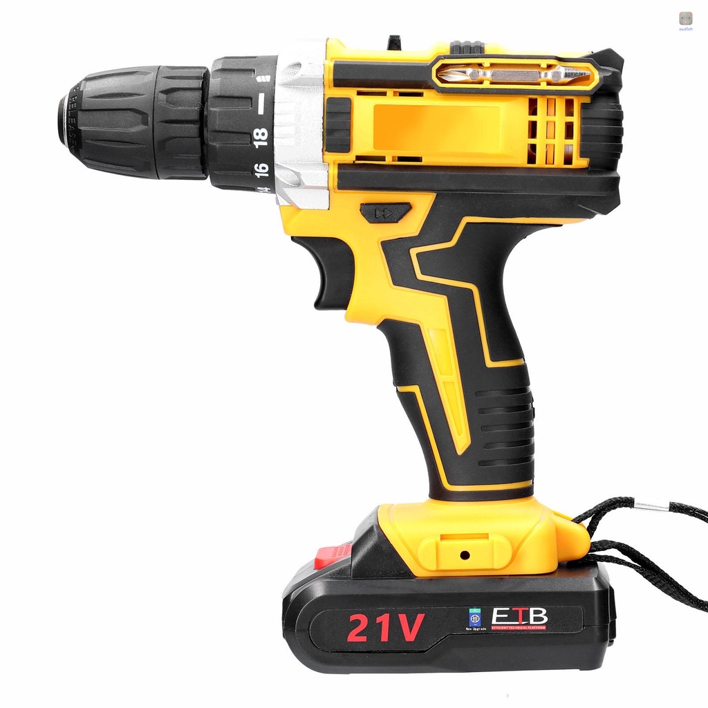 Động Cơ Máy Khoan Điện Không Dây 21V 2 Tốc Độ Điều Chỉnh 18 Bánh Răng Có Lỗ Điều Chỉnh
