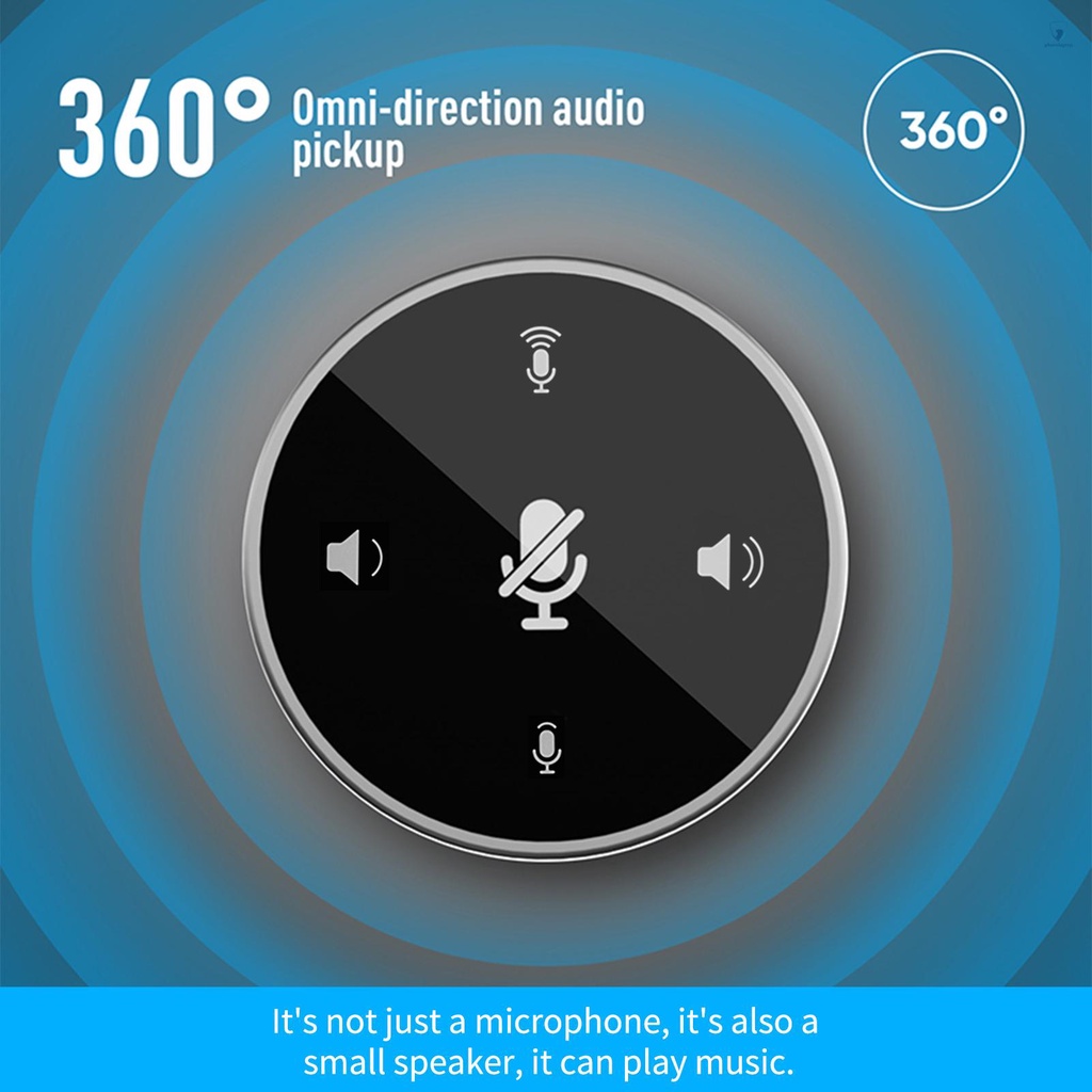 Loa Để Bàn Tích Hợp Micro Cổng USB Xoay 360 Độ Tiện Dụng° Micro Condenser PC Đa Hướng Có Chức Năng Điều Chỉnh Âm Lượng Tương Thích Với Máy Tính