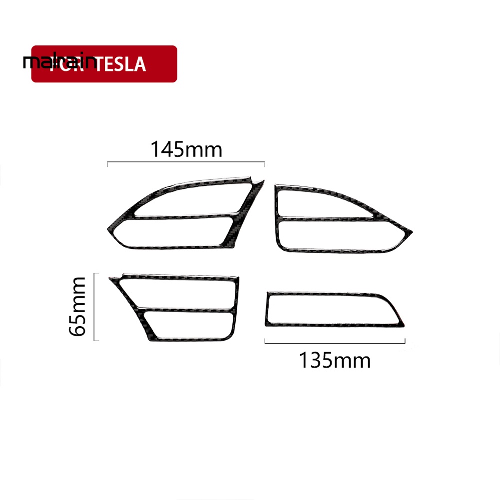 Bộ 4 Miếng Dán Sợi Carbon Trang Trí Lỗ Thông Gió Xe Hơi Tesla Model X