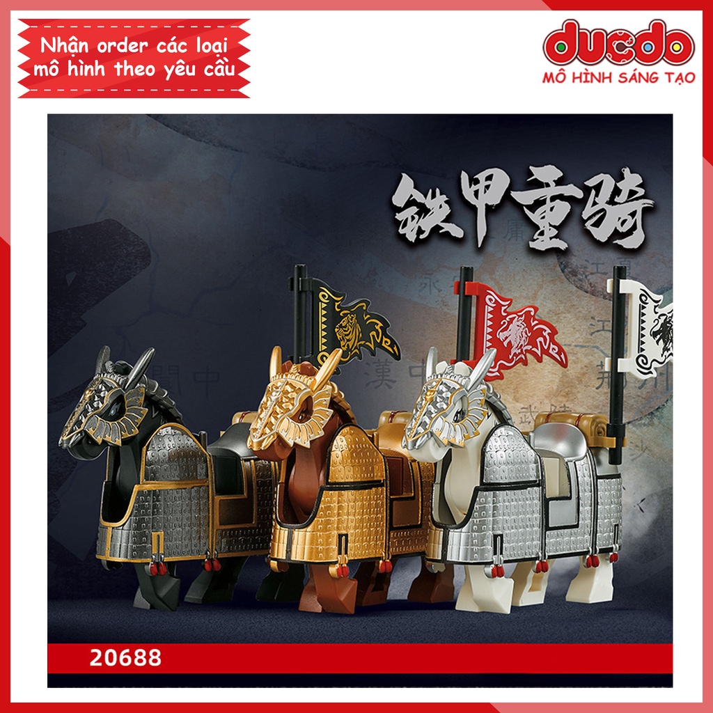 Minifigures ngựa chiến trong tam quốc - Đồ chơi Lắp ghép Xếp hình Mini lính trung cổ 20688