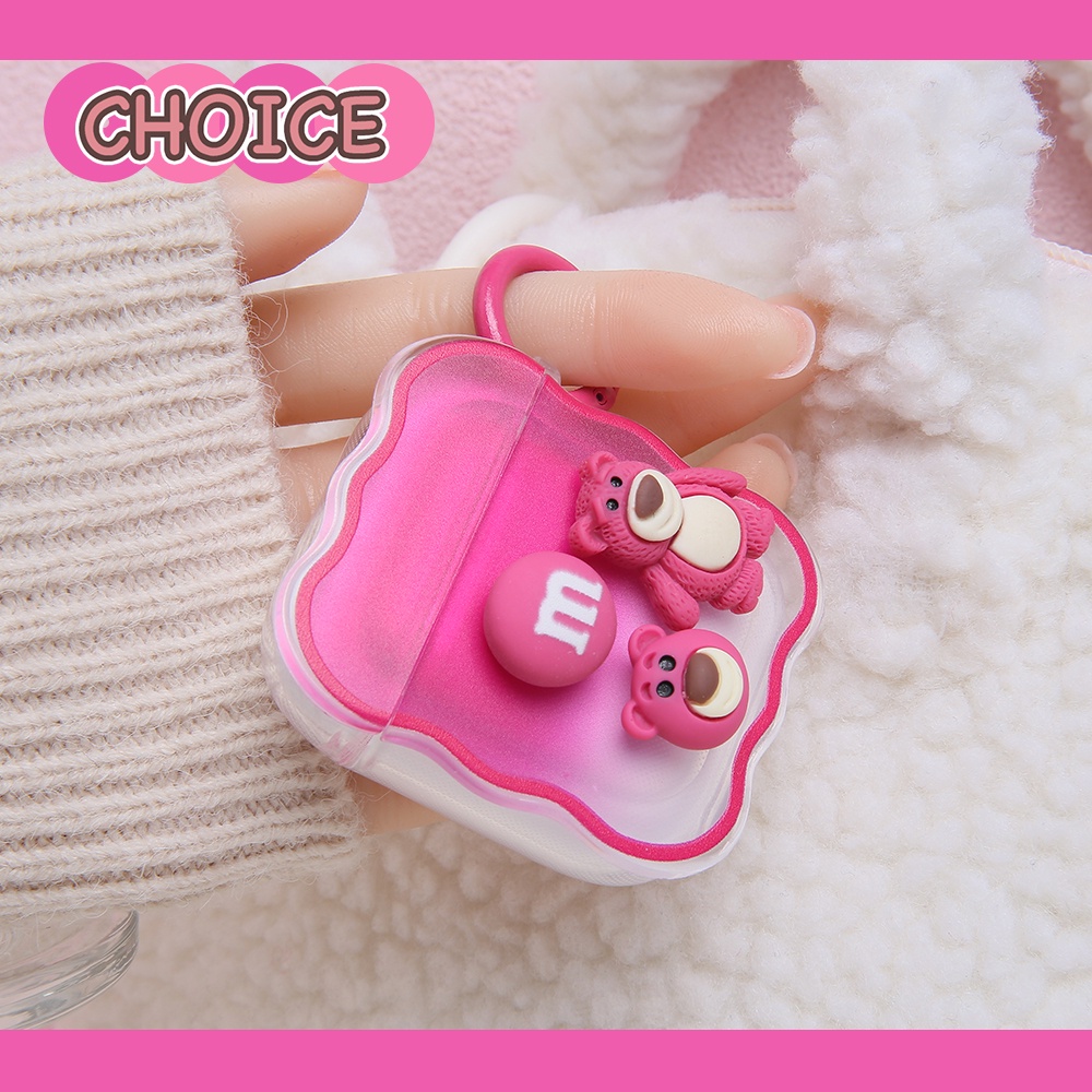 Vỏ Bảo Vệ Hộp Sạc Tai Nghe airpodspro2 / airpods3 Hình Gấu Dâu Tây Dễ Thương