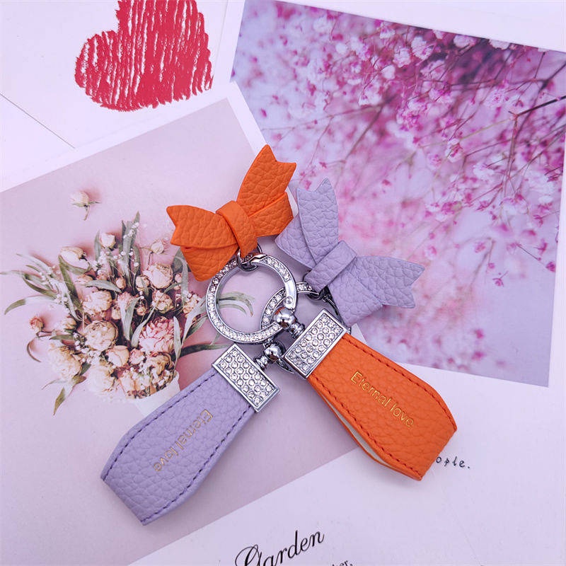 Hot Sale Car Diamond Key Chain Car Keychain Women's Creative Car Key Rope Net Red Car Supplies 6YZd