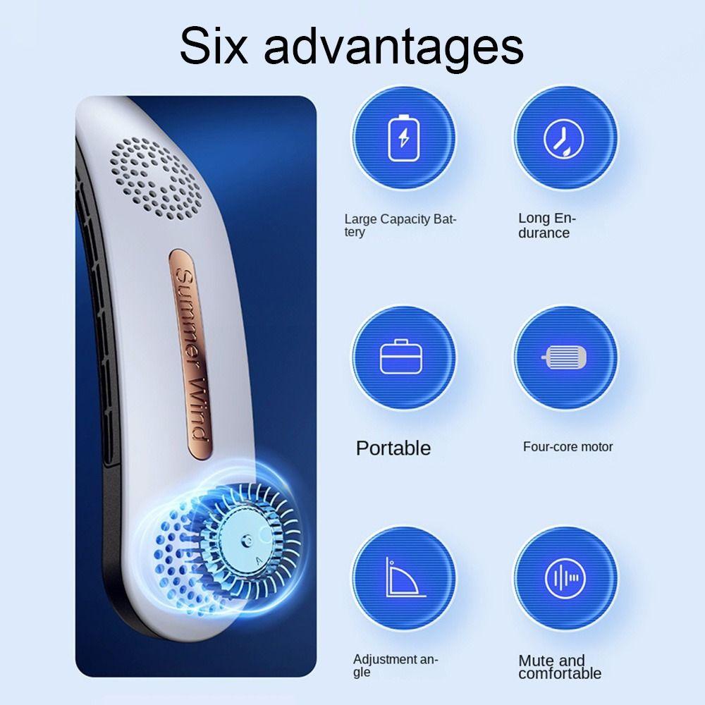 Myrongvn Quạt Đeo Cổ Không Cánh Nâng Cấp Mới Có Thể Mang Theo Tiếng Ồn Thấp