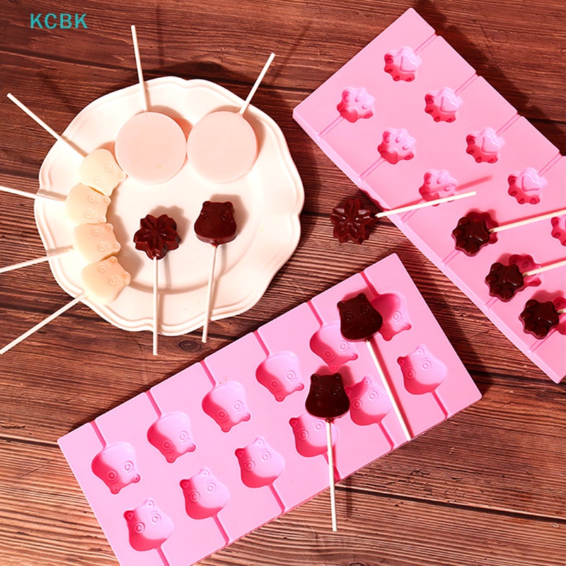 1 Khuôn Silicone Làm Kẹo Mút Kèm 12 Que Hút Tiện Dụng