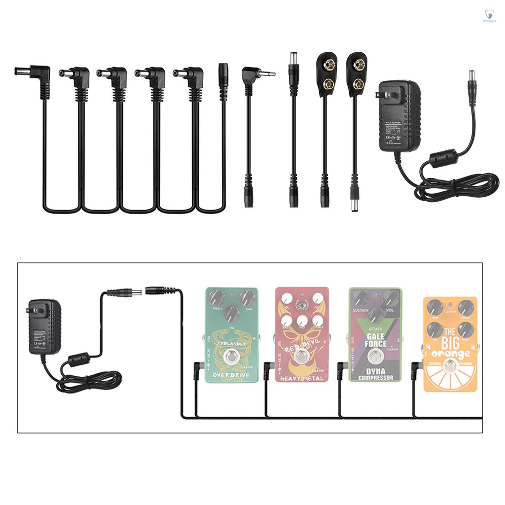 Bộ Chuyển Đổi Nguồn Điện CP-07A DC 9V 1A Với Dây Cáp Kẹp Pin 5 Chiều