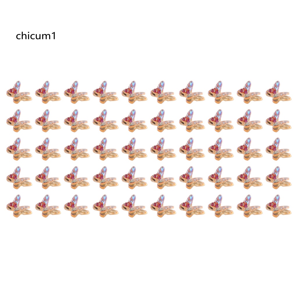 1 Túi Phụ Kiện Trang Trí Móng Tay Hình Bướm 3D