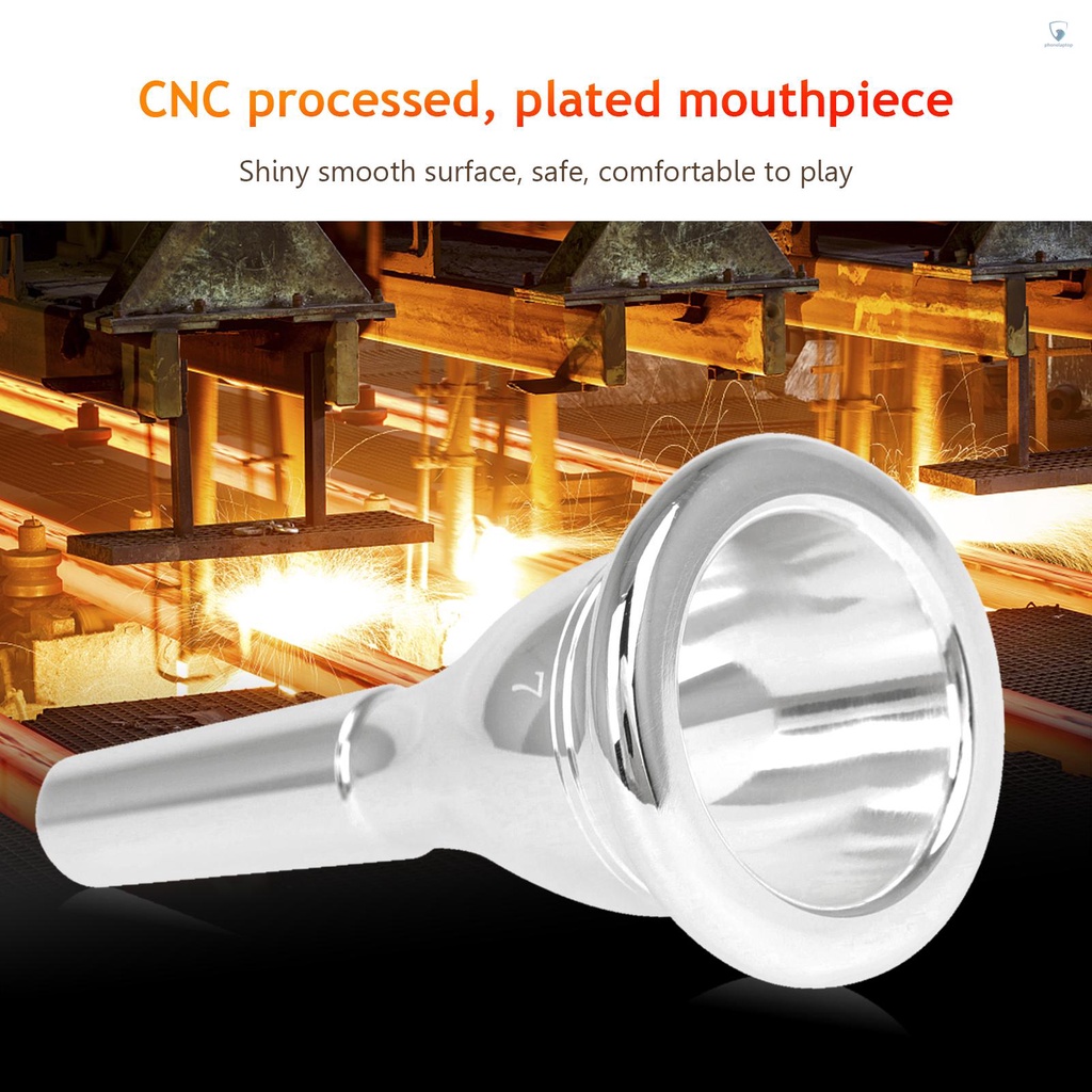 [laptvn] Ống Ngậm Thổi Kèn Tuba Bằng Đồng Mạ Bạc Bền Bỉ Dùng Trong Xây Dựng