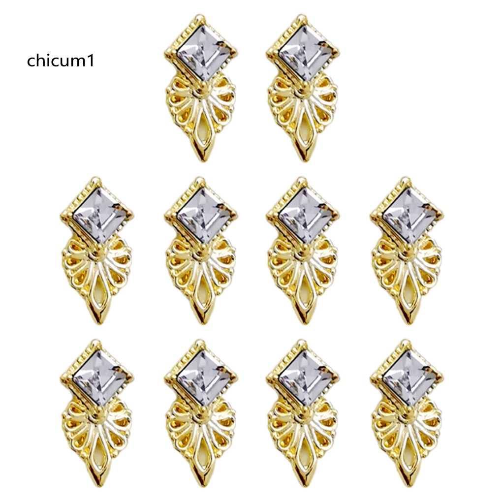 Set 10 Phụ Kiện Trang Trí Móng Tay 3D Lấp Lánh Chống Phai Màu