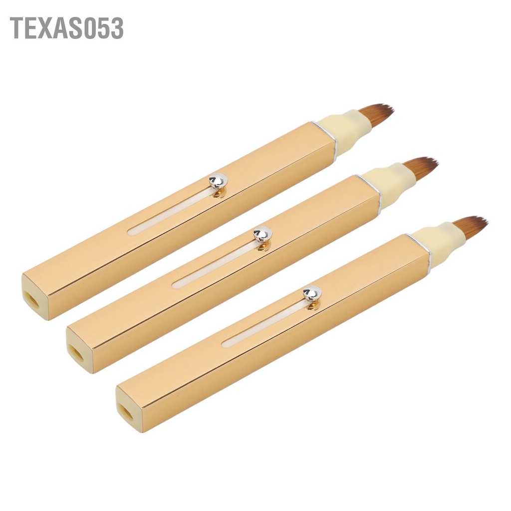 Texas053 3 Cọ Môi Có Thể Thu Vào Vàng Di Động Lông Mềm Đôi Kết Thúc Kem Che Khuyết Điểm Trang Mỹ Phẩm Dụng Cụ